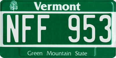 VT license plate NFF953