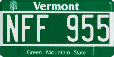 VT license plate NFF955