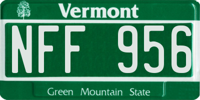 VT license plate NFF956