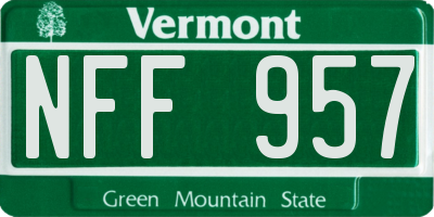 VT license plate NFF957