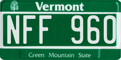 VT license plate NFF960