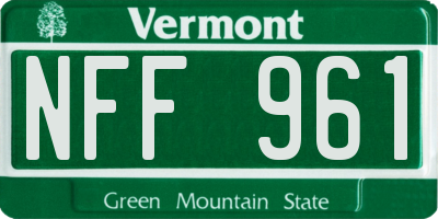 VT license plate NFF961