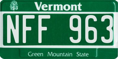 VT license plate NFF963