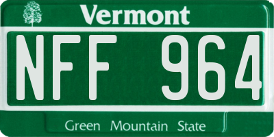 VT license plate NFF964