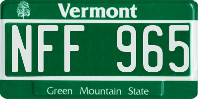 VT license plate NFF965