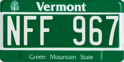 VT license plate NFF967
