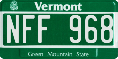 VT license plate NFF968