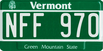 VT license plate NFF970