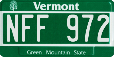 VT license plate NFF972
