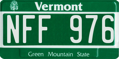 VT license plate NFF976