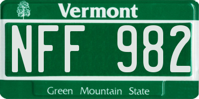VT license plate NFF982