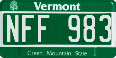 VT license plate NFF983
