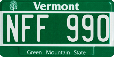 VT license plate NFF990