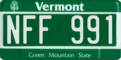VT license plate NFF991