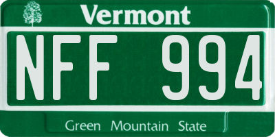 VT license plate NFF994