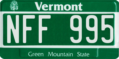 VT license plate NFF995