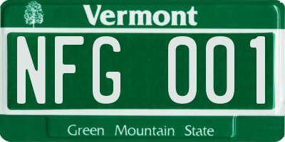 VT license plate NFG001