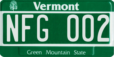 VT license plate NFG002
