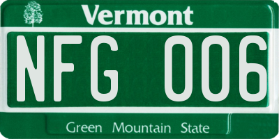 VT license plate NFG006