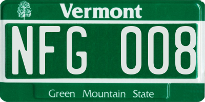 VT license plate NFG008
