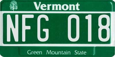 VT license plate NFG018
