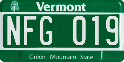VT license plate NFG019