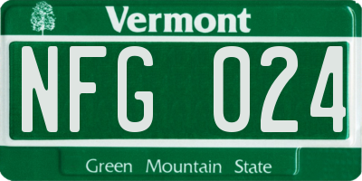 VT license plate NFG024