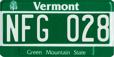 VT license plate NFG028