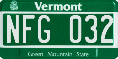 VT license plate NFG032