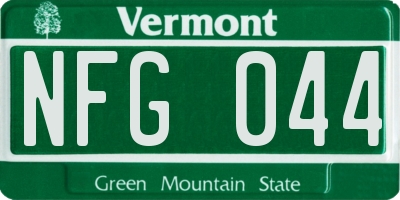 VT license plate NFG044