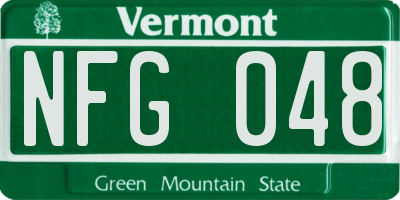 VT license plate NFG048