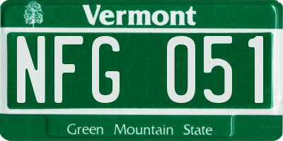 VT license plate NFG051