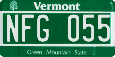 VT license plate NFG055