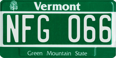 VT license plate NFG066