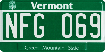 VT license plate NFG069