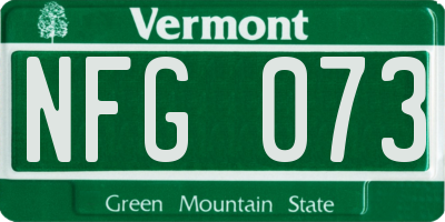 VT license plate NFG073