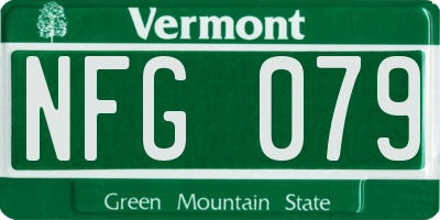 VT license plate NFG079