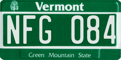 VT license plate NFG084