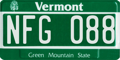 VT license plate NFG088