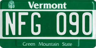 VT license plate NFG090