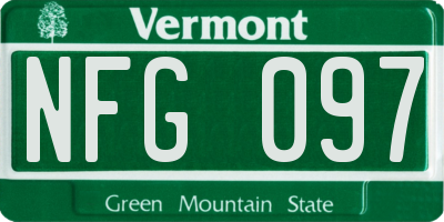 VT license plate NFG097