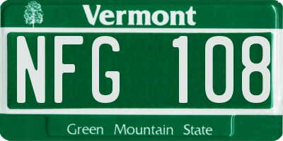 VT license plate NFG108