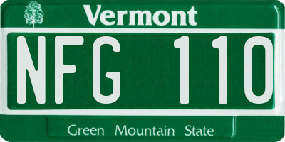 VT license plate NFG110