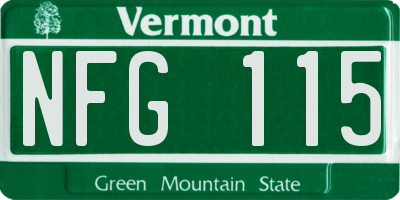 VT license plate NFG115