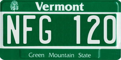 VT license plate NFG120