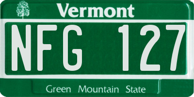 VT license plate NFG127