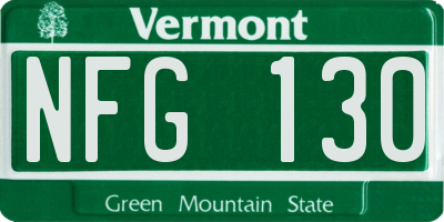 VT license plate NFG130