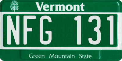 VT license plate NFG131
