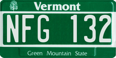 VT license plate NFG132