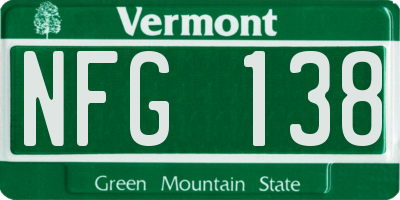 VT license plate NFG138